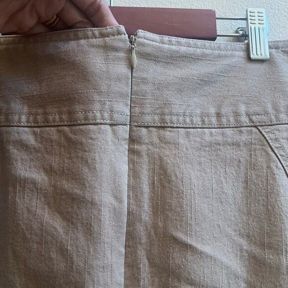 Vintage Y2K NYCC A-Line Stretchy Moco/Cream Midi Skirt Women's Size 12 - Picture 5 of 7